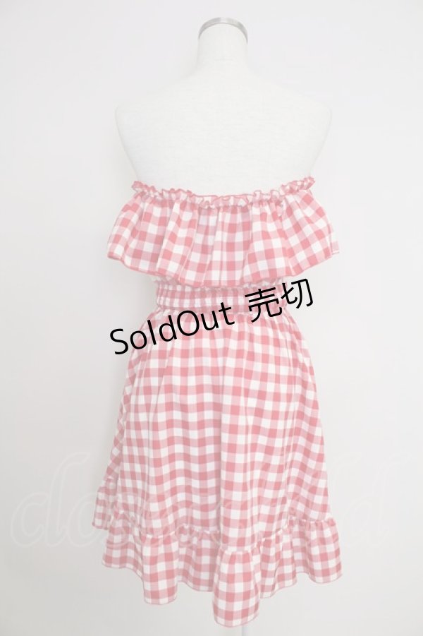 画像2: DearMyLove / 5WAYショートワンピース M 赤Ｘ白チェック T-25-11-21-008-EL-OP-SA-ZI (2)