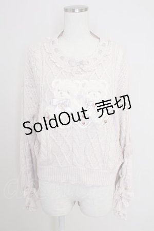 画像: LIZ LISA / TwinBearsニットトップス  ピンク T-25-11-21-011-LO-TO-SA-ZT