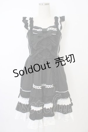 画像: Angelic Pretty / Sweetフリルジャンパースカート  黒Ｘ白 T-25-11-21-017-AP-OP-SA-ZI