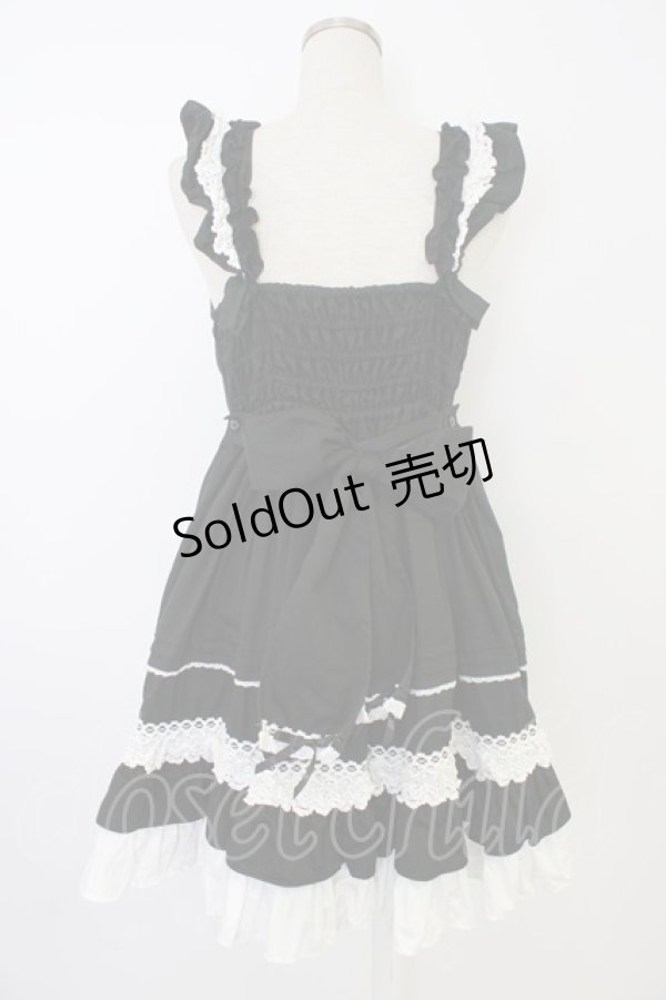 画像2: Angelic Pretty / Sweetフリルジャンパースカート  黒Ｘ白 T-25-11-21-017-AP-OP-SA-ZI (2)