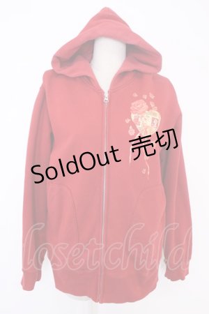 画像: PINK HOUSE / 薔薇切手ptパーカー L レッド T-25-11-21-021-LO-TO-SA-ZT