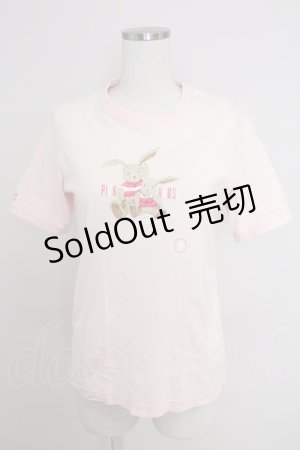 画像: PINK HOUSE / うさぎ2匹ptTシャツ  ピンク T-25-11-21-003-LO-TS-SA-ZI