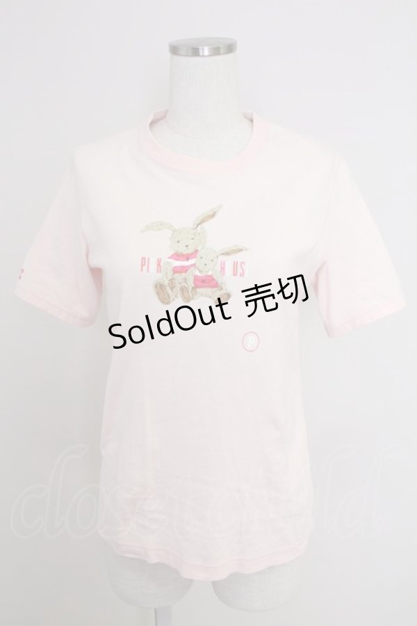 画像1: PINK HOUSE / うさぎ2匹ptTシャツ  ピンク T-25-11-21-003-LO-TS-SA-ZI (1)