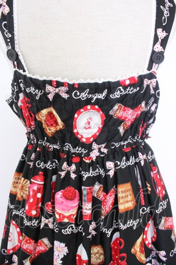 Angelic Pretty / French Cafe胸リボンジャンパースカートSet 黒 T-25