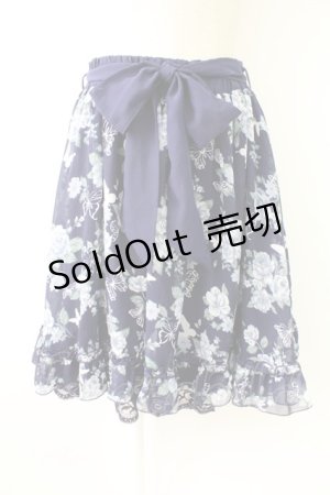 画像: axes femme / 蝶薔薇スカート  青 T-25-11-23-034-AX-SK-SA-ZI