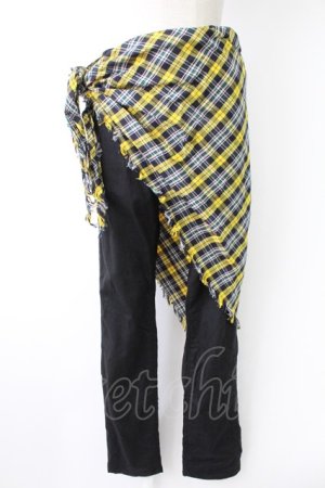 画像: PUTUMAYO / AMNESIAコラボ トーマ ストール付きレギパン  黒 T-25-11-23-038-PT-PA-SA-ZT