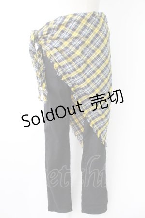 画像: PUTUMAYO / AMNESIAコラボ トーマ ストール付きレギパン  黒 T-25-11-23-038-PT-PA-SA-ZT