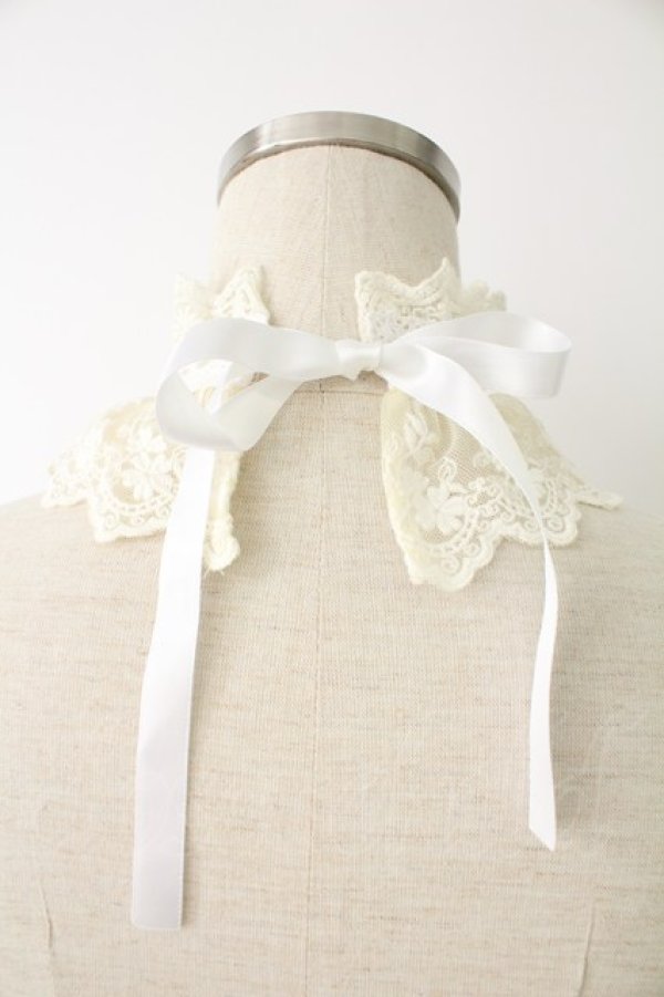 画像2: ATELIER PIERROT / レースリボンチョーカー  アイボリー T-25-11-23-042-EL-AC-SA-ZI (2)
