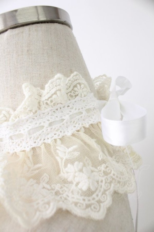 画像3: ATELIER PIERROT / レースリボンチョーカー  アイボリー T-25-11-23-042-EL-AC-SA-ZI (3)