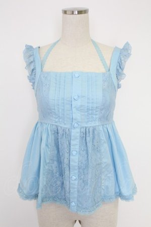 画像: ALGONQUINS / レース切替ベビードール  サックス T-25-11-23-008-AL-TO-SA-ZT