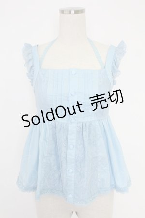 画像: ALGONQUINS / レース切替ベビードール  サックス T-25-11-23-008-AL-TO-SA-ZI