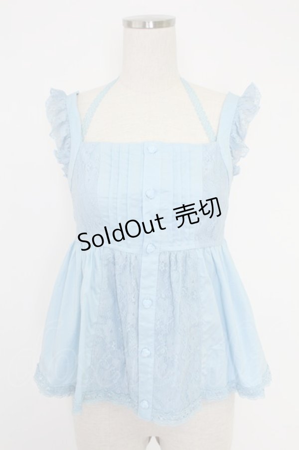 画像1: ALGONQUINS / レース切替ベビードール  サックス T-25-11-23-008-AL-TO-SA-ZI (1)