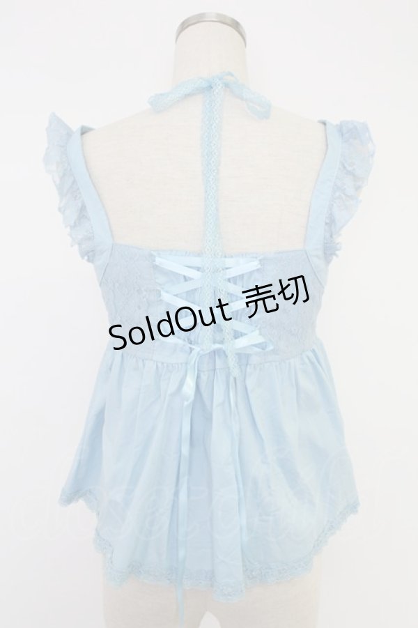 画像2: ALGONQUINS / レース切替ベビードール  サックス T-25-11-23-008-AL-TO-SA-ZI (2)