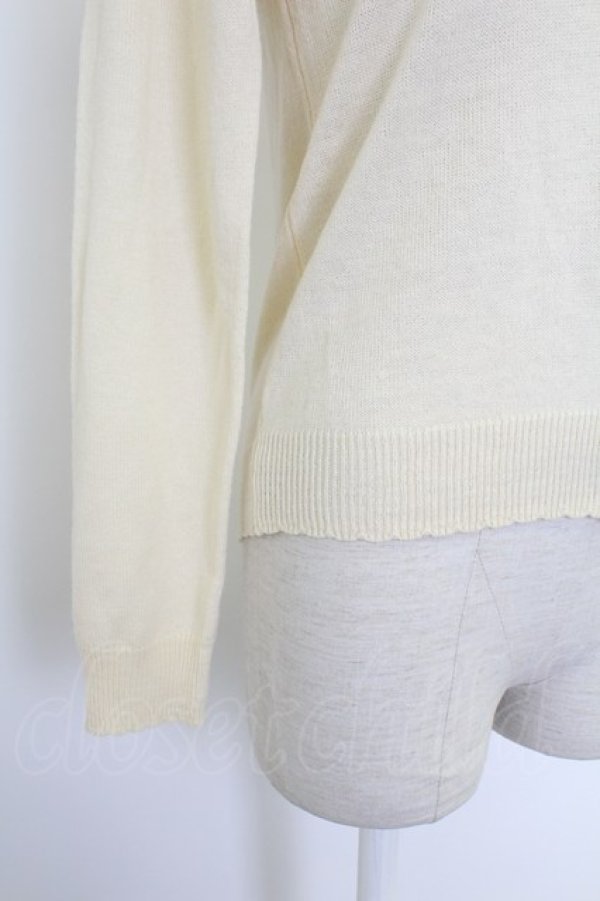 画像3: axes femme POETIQUE / 時計ウサギ刺繍ニットカーディガン  アイボリー T-25-11-23-001-AX-TO-SA-ZI (3)