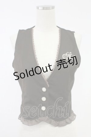 画像: axes femme POETIQUE / 懐中時計刺繍ベスト  ブラウン T-25-11-23-014-AX-TO-SA-ZT