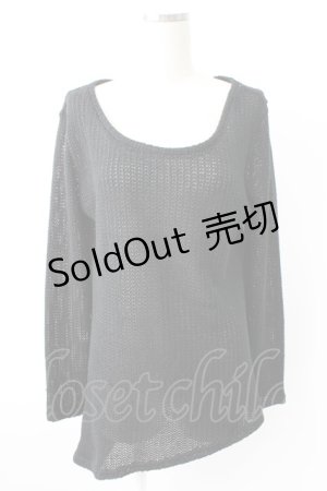 画像: PUTUMAYO / メッシュニットトップス  黒 T-25-11-23-017-PT-TO-SA-ZT