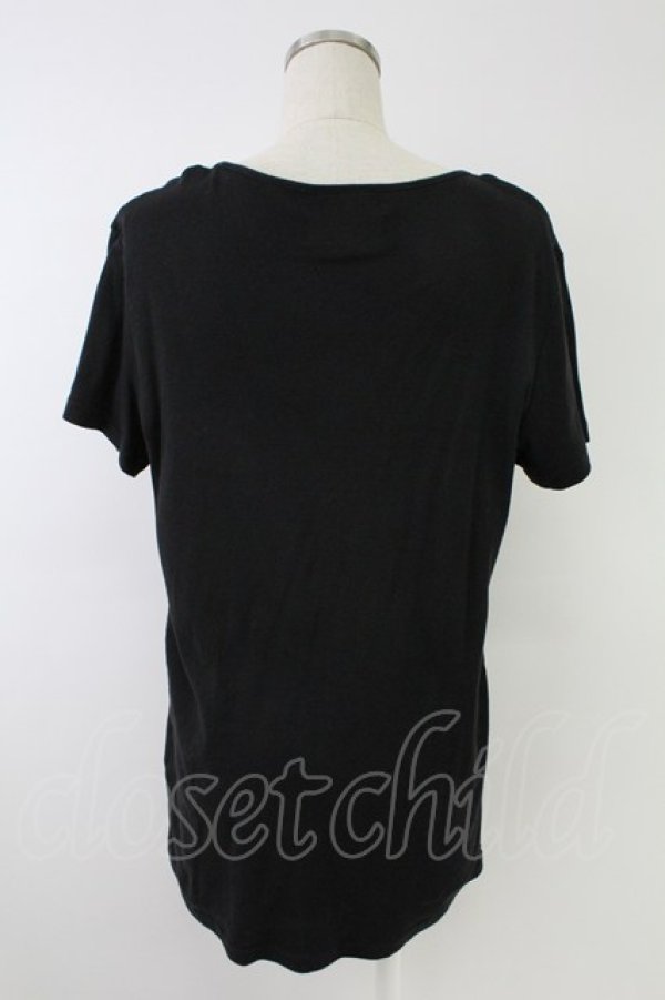 画像2: NAOTO SEVEN / ラメプリント半袖カットソー  黒Ｘグレー T-25-11-23-019-HN-TO-SA-ZT192 (2)