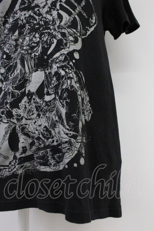 画像3: NAOTO SEVEN / ラメプリント半袖カットソー  黒Ｘグレー T-25-11-23-019-HN-TO-SA-ZT192 (3)