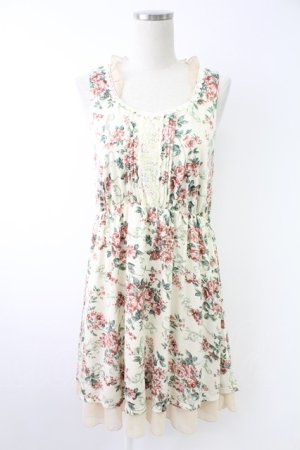 画像: axes femme / 花柄ワンピース  アイボリーＸピンク T-25-11-23-023-AX-OP-SA-ZT