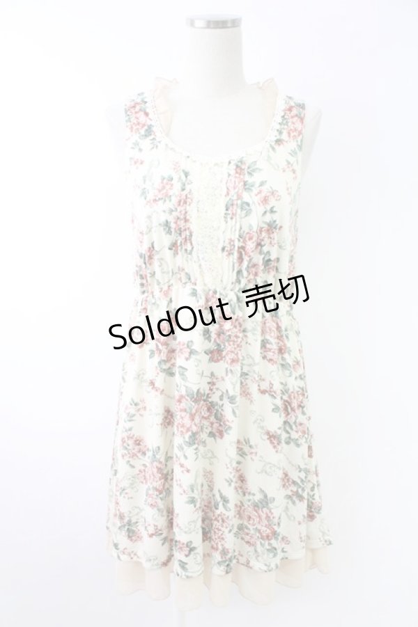 画像1: axes femme / 花柄ワンピース  アイボリーＸピンク T-25-11-23-023-AX-OP-SA-ZI (1)