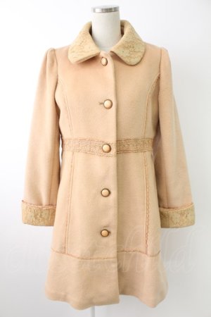 画像: axes femme / レース使いコート  ベージュ T-25-11-23-025-AX-CO-SA-ZT