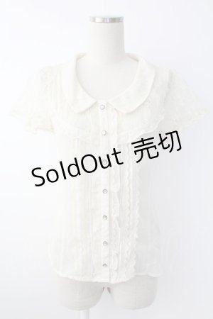 画像: axes femme / レーススリーブブラウス  アイボリー T-25-11-28-003-AX-BL-SA-ZT