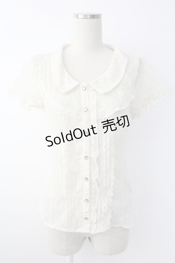 画像1: axes femme / レーススリーブブラウス  アイボリー T-25-11-28-003-AX-BL-SA-ZT (1)