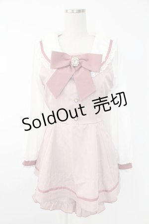 画像: LIZ LISA / セーラーカラーセットアップ  ピンクＸ白 T-25-11-28-030-LO-OP-SA-ZI