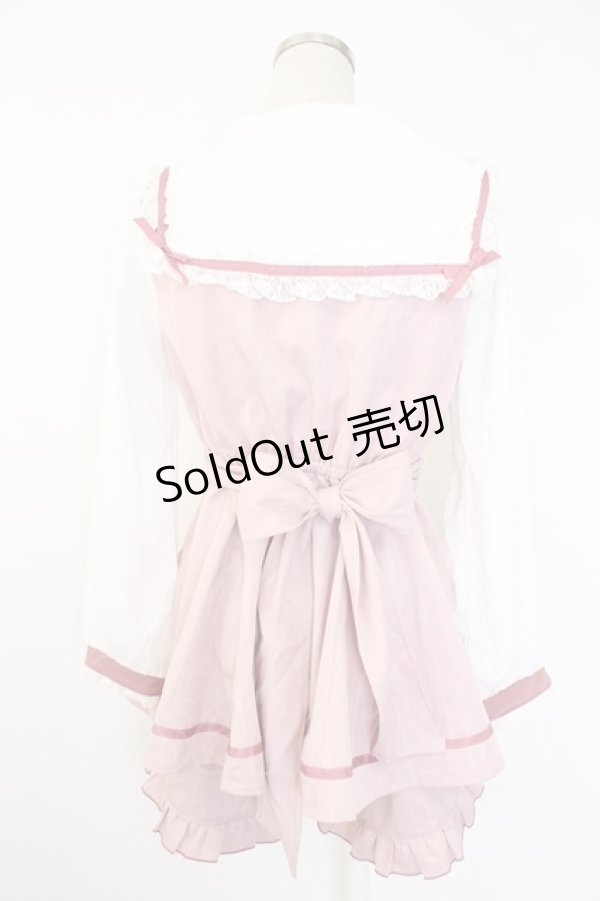 画像2: LIZ LISA / セーラーカラーセットアップ  ピンクＸ白 T-25-11-28-030-LO-OP-SA-ZI (2)