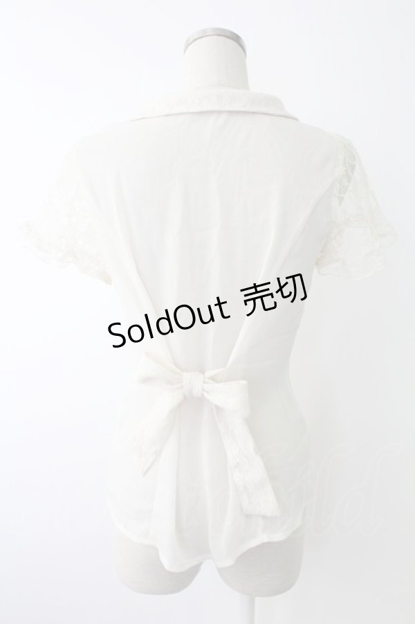 画像2: axes femme / レーススリーブブラウス  アイボリー T-25-11-28-003-AX-BL-SA-ZT (2)