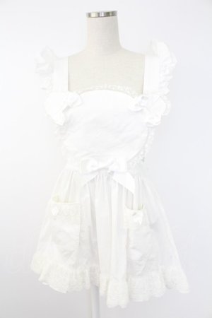 画像: BABY,THE STARS SHINE BRIGHT / くまくみゃちゃんエプロン  白 T-25-11-28-031-BA-ZA-SA-ZI