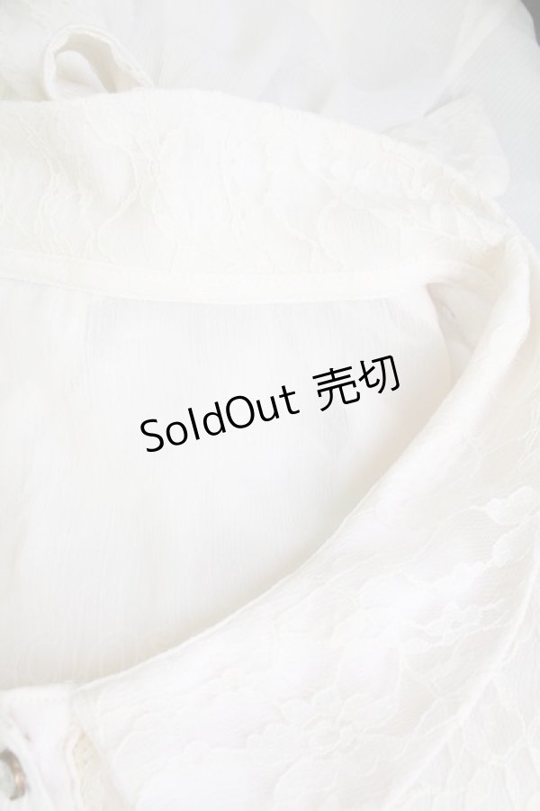 画像4: axes femme / レーススリーブブラウス  アイボリー T-25-11-28-003-AX-BL-SA-ZT (4)