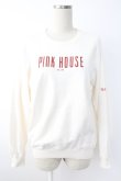 画像1: PINK HOUSE / ロゴプリントトレーナー  アイボリーＸ赤 T-25-11-28-005-LO-TO-SA-ZI (1)