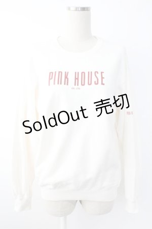 画像: PINK HOUSE / ロゴプリントトレーナー  アイボリーＸ赤 T-25-11-28-005-LO-TO-SA-ZI