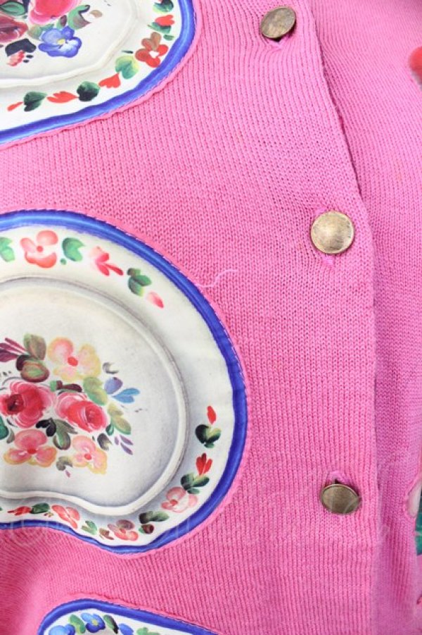 画像3: Jane Marple / マトリョーシカのデコパージュカーディガン M ピンク T-25-11-28-009-JM-TO-SA-ZI (3)