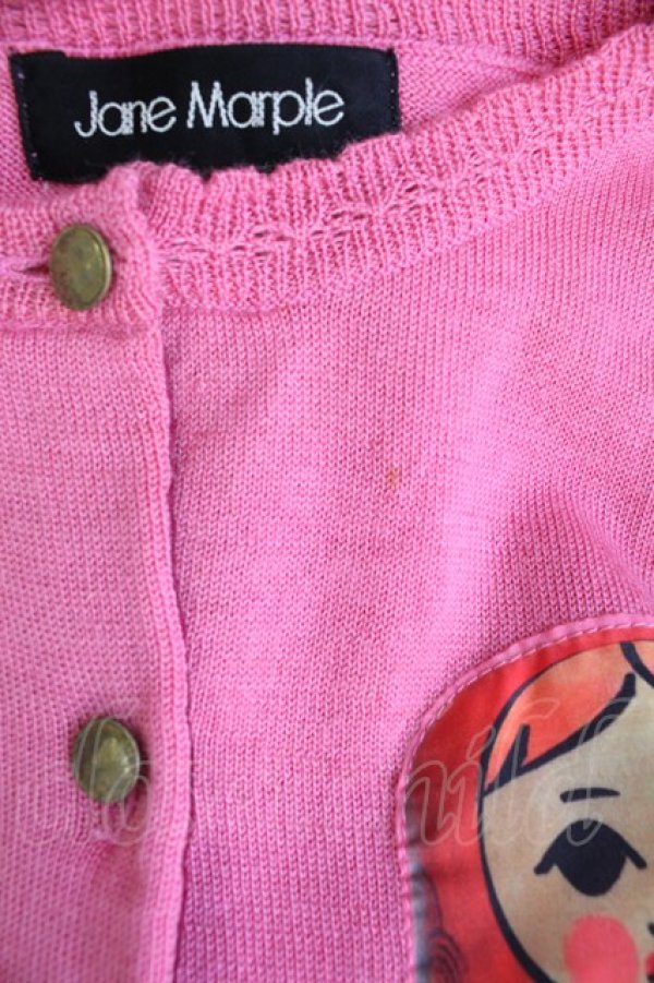画像5: Jane Marple / マトリョーシカのデコパージュカーディガン M ピンク T-25-11-28-009-JM-TO-SA-ZI (5)