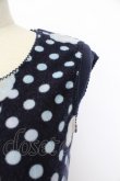 画像3: INGEBORG / パイル地カメリアドット半袖トップス  ネイビーＸ白 T-25-11-28-011-LO-TO-SA-ZT237 (3)