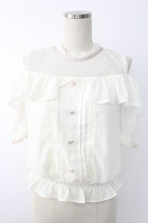 画像: LIZ LISA / 肩あきブラウス  アイボリー T-25-11-28-002-LO-BL-SA-ZI