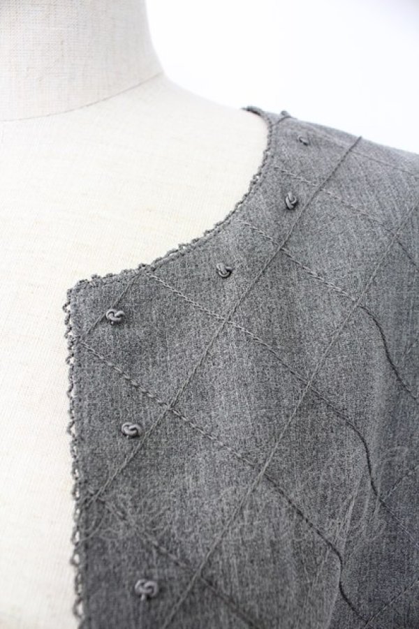 画像5: INGEBORG / カメリアひし形裏地ジャケット  グレー T-25-11-28-018-LO-JA-SA-ZI (5)