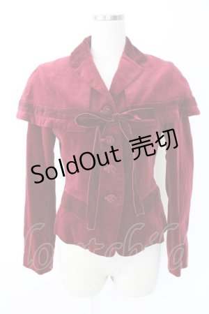 画像: Jane Marple / ロイヤル別珍ケープ付きジャケット M ボルドー T-25-11-28-019-JM-JA-SA-ZI