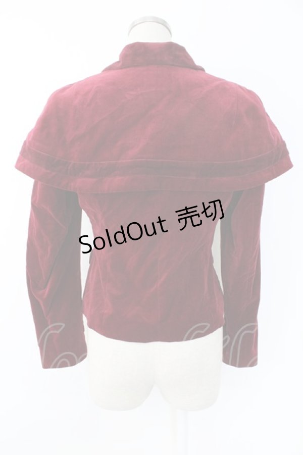 画像2: Jane Marple / ロイヤル別珍ケープ付きジャケット M ボルドー T-25-11-28-019-JM-JA-SA-ZT (2)