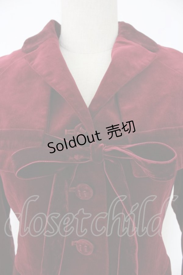 画像4: Jane Marple / ロイヤル別珍ケープ付きジャケット M ボルドー T-25-11-28-019-JM-JA-SA-ZT (4)