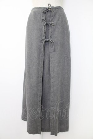画像: INGEBORG / フロントリボンスカート  グレー T-25-11-28-026-LO-SK-SA-ZI