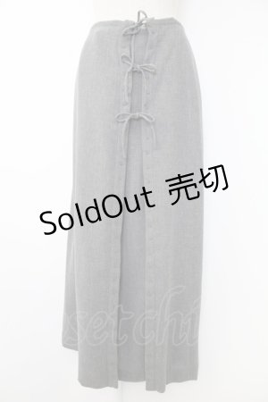 画像: INGEBORG / フロントリボンスカート  グレー T-25-11-28-026-LO-SK-SA-ZI
