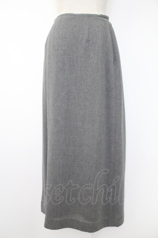 画像2: INGEBORG / フロントリボンスカート  グレー T-25-11-28-026-LO-SK-SA-ZI (2)