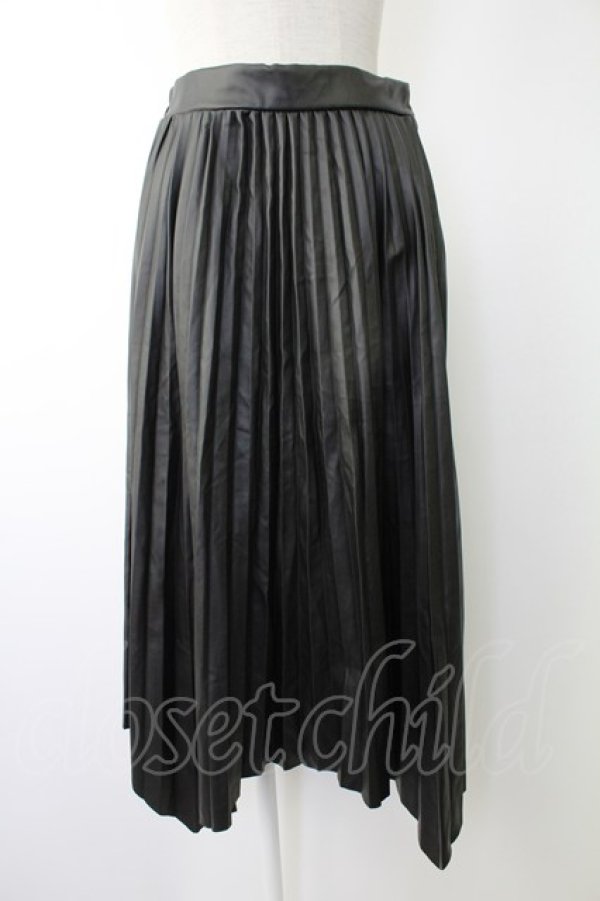 画像1: axes femme / フェイクレザーイレヘムスカート M ブラック T-25-12-03-040-AX-SK-SA-ZT (1)