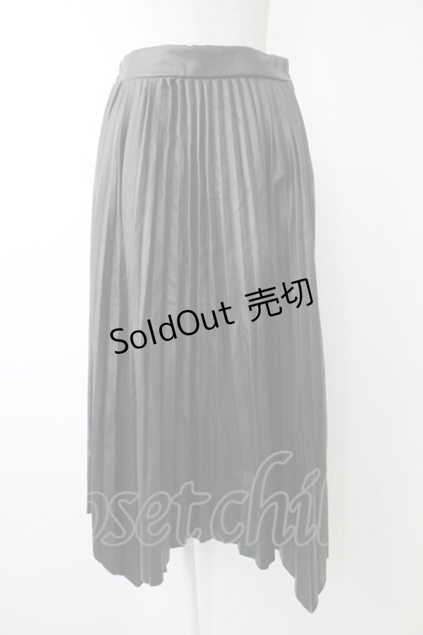 画像1: axes femme / フェイクレザーイレヘムスカート M ブラック T-25-12-03-040-AX-SK-SA-ZI (1)