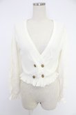 画像1: axes femme / バックレースアップルーズネックカーディガン  ホワイト T-25-12-03-004-AX-TO-SA-ZT (1)