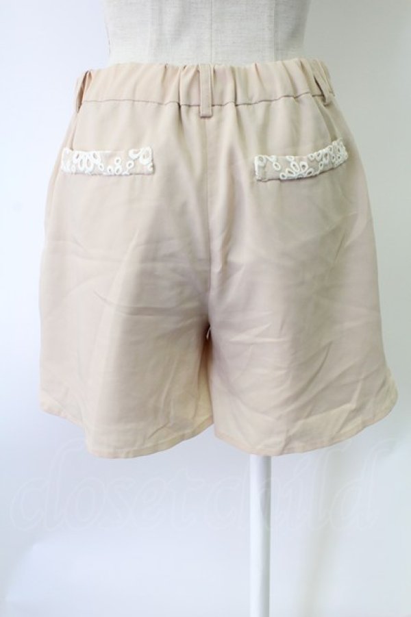 画像2: axes femme POETIQUE / オーガンジー刺繍ショートパンツ  ピンク T-25-12-03-043-AX-PA-SA-ZT (2)