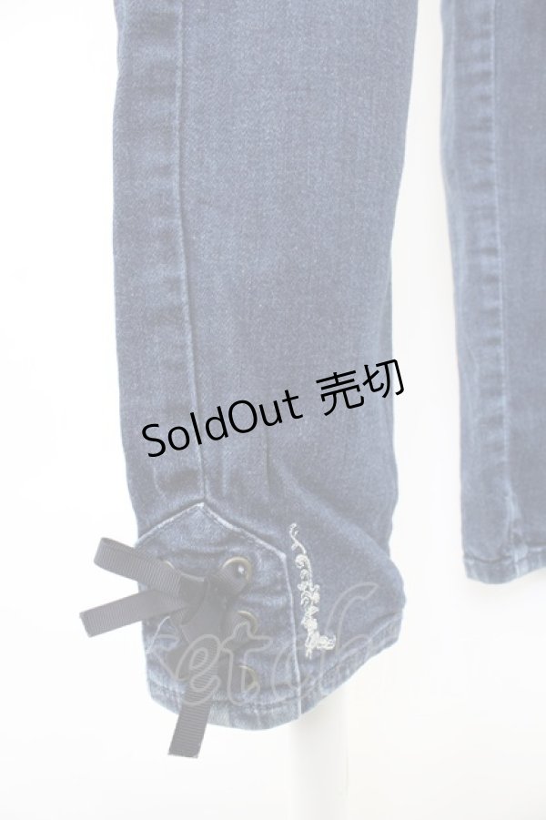 画像3: axes femme / 猫×時計刺繍デニムパンツ M インディゴ T-25-12-03-047-AX-PA-SA-ZI (3)